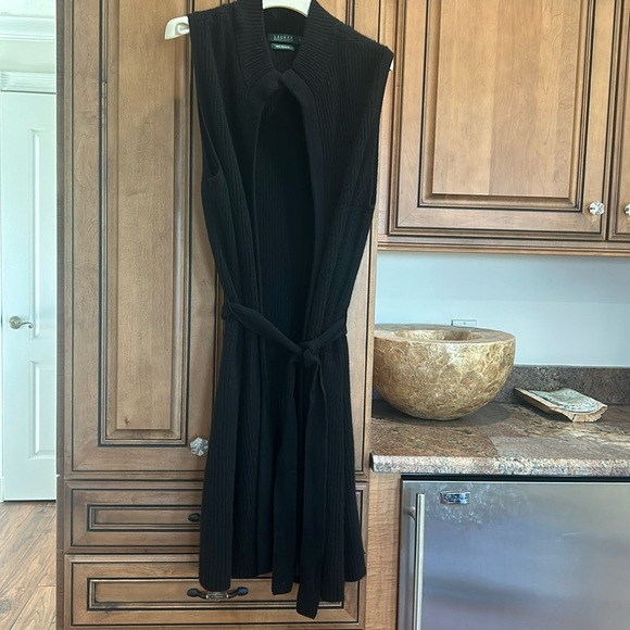 Lauren Ralph Lauren black cashmere cardigan with belt size XL. Fits M-XL - Picture 1 of 5